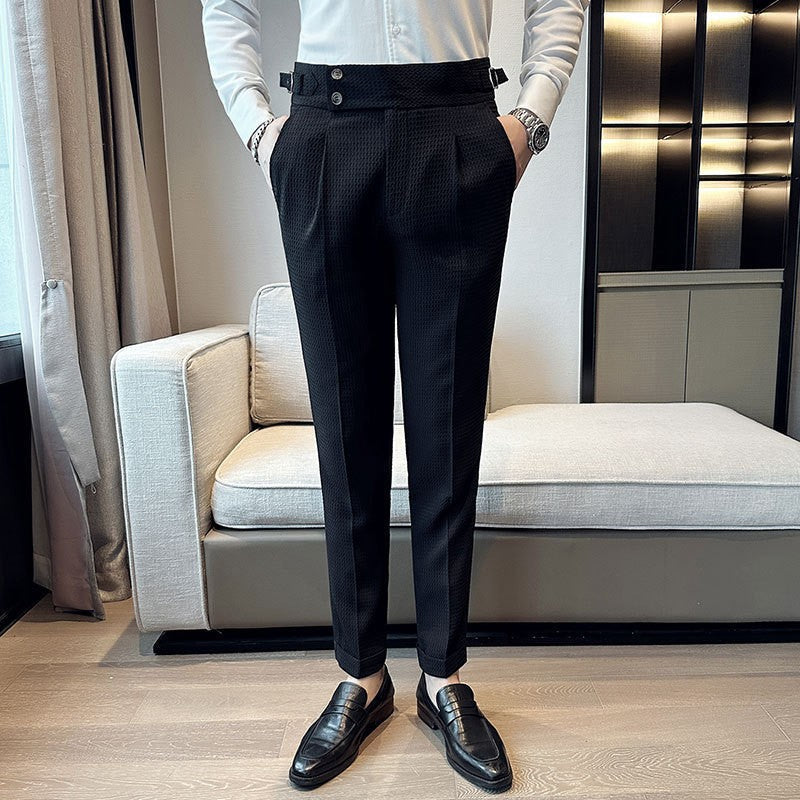 Alder Collection | Men's Dress Pants with Waffle Pattern & Adjustable Fit | Comfortable Everyday Style 0