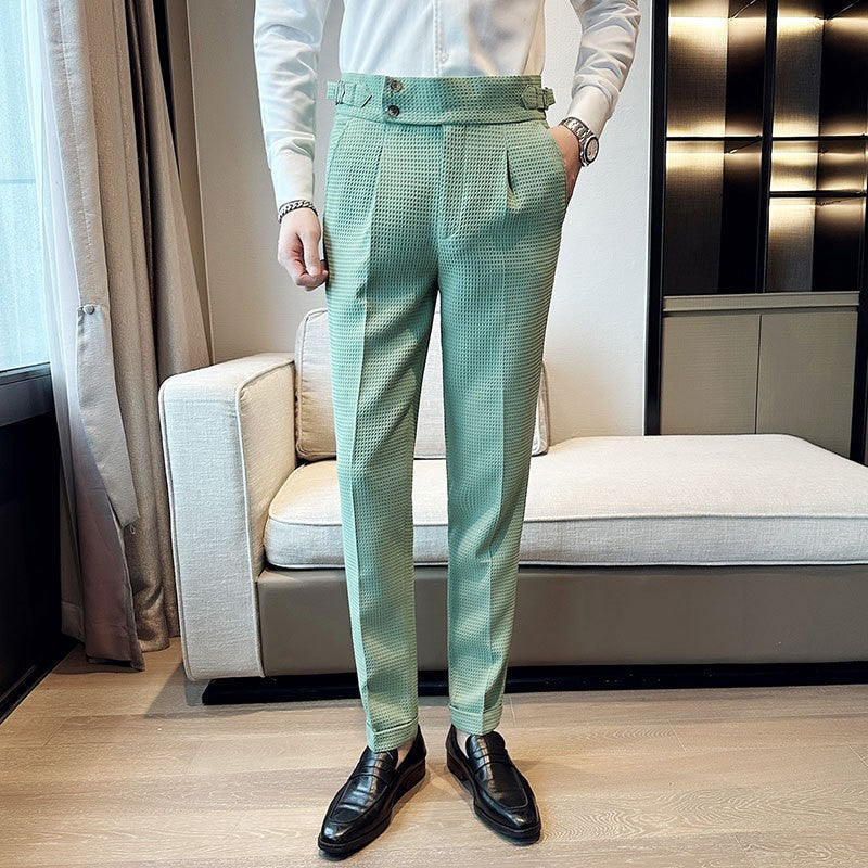 Alder Collection | Men's Dress Pants with Waffle Pattern & Adjustable Fit | Comfortable Everyday Style 2