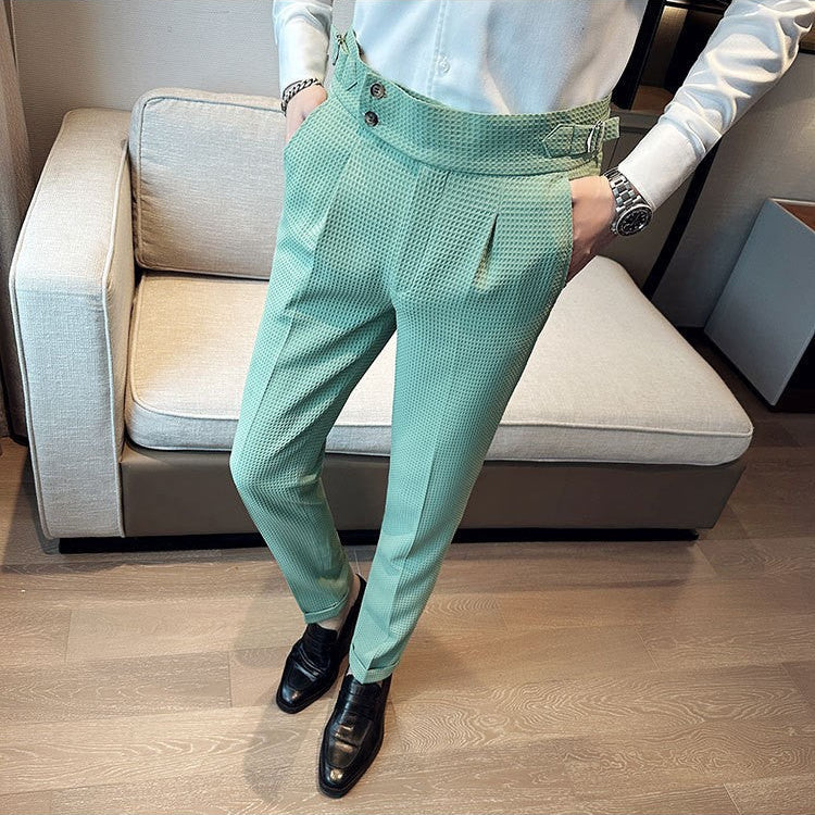 Alder Collection | Men's Dress Pants with Waffle Pattern & Adjustable Fit | Comfortable Everyday Style 4