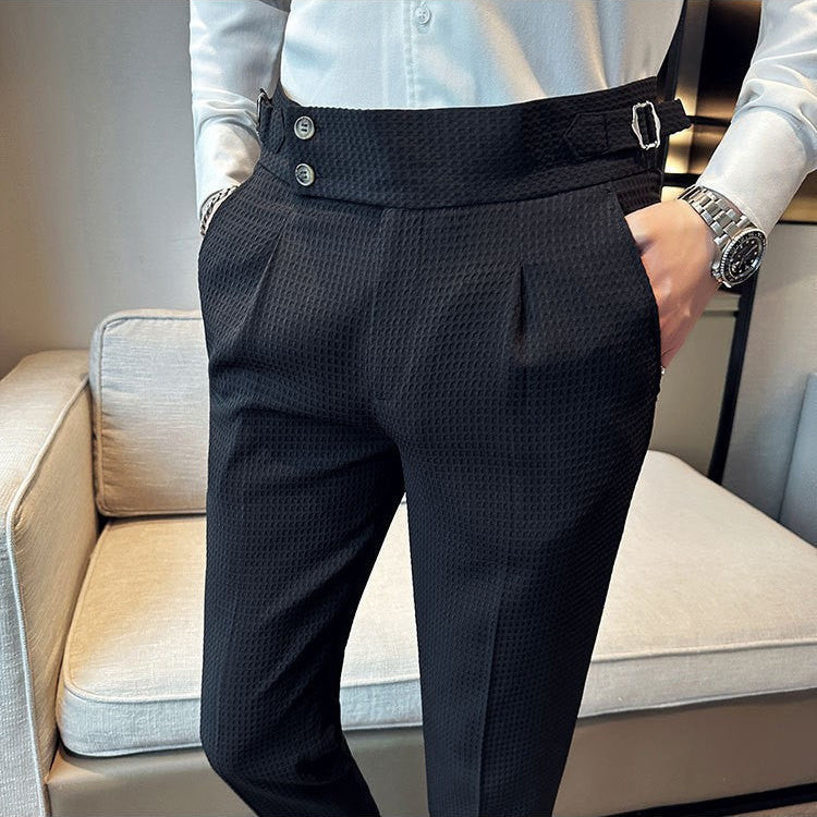 Alder Collection | Men's Dress Pants with Waffle Pattern & Adjustable Fit | Comfortable Everyday Style 5