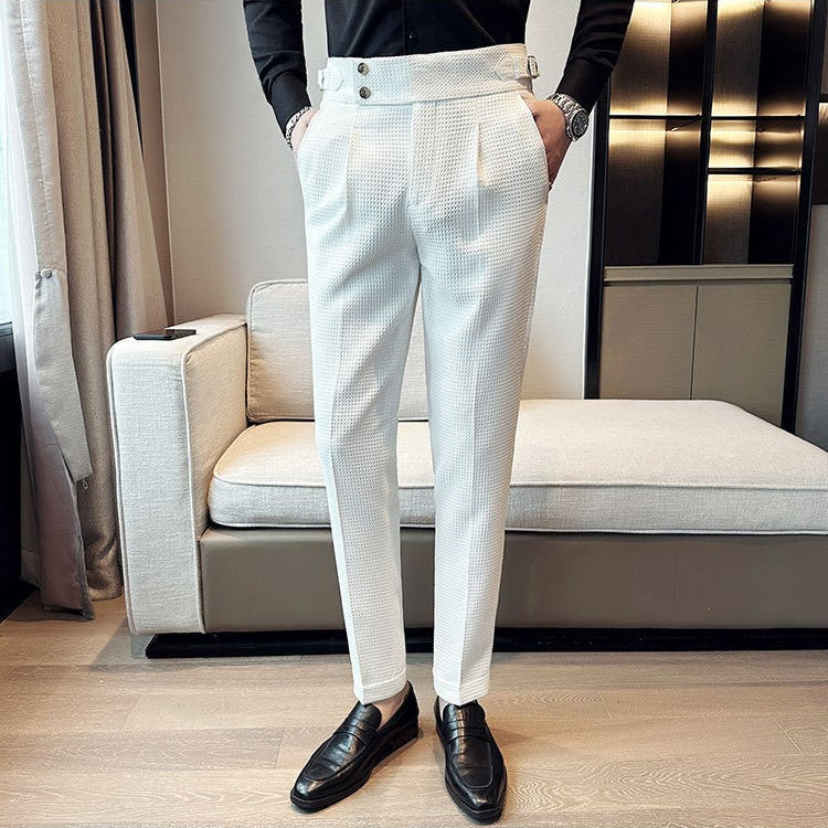 Alder Collection | Men's Dress Pants with Waffle Pattern & Adjustable Fit | Comfortable Everyday Style 7