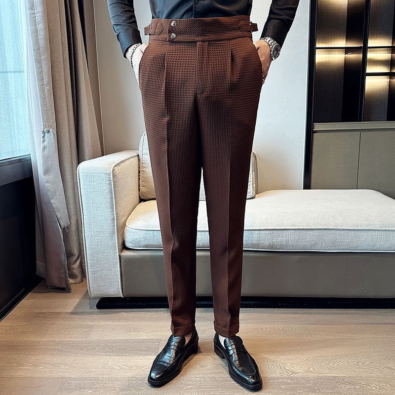 Alder Collection | Men's Dress Pants with Waffle Pattern & Adjustable Fit | Comfortable Everyday Style 9