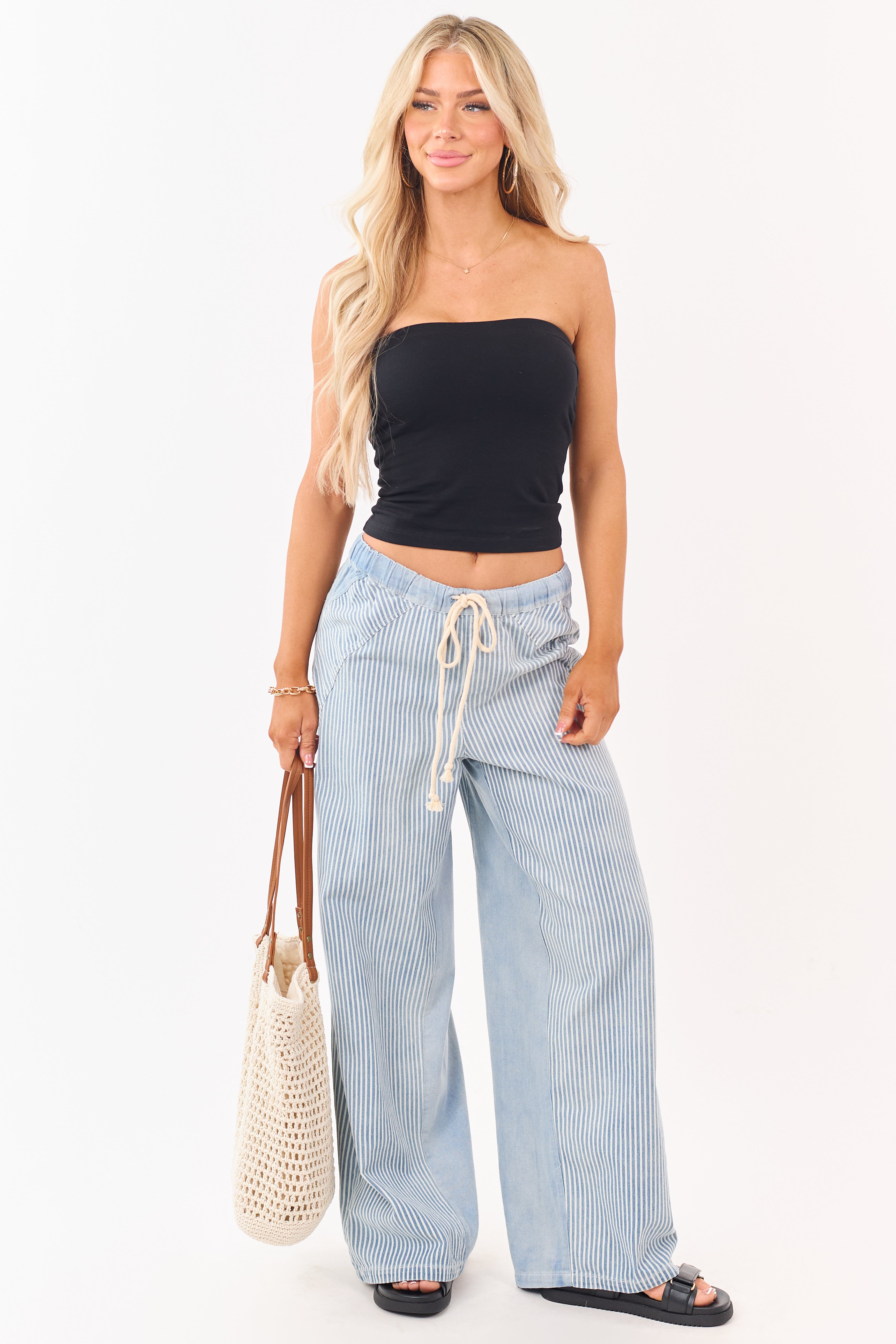 Casual Chic | Wide Leg Pants Women with High Waist & Elastic Waistband | Comfortable Fit for Effortless Style 0