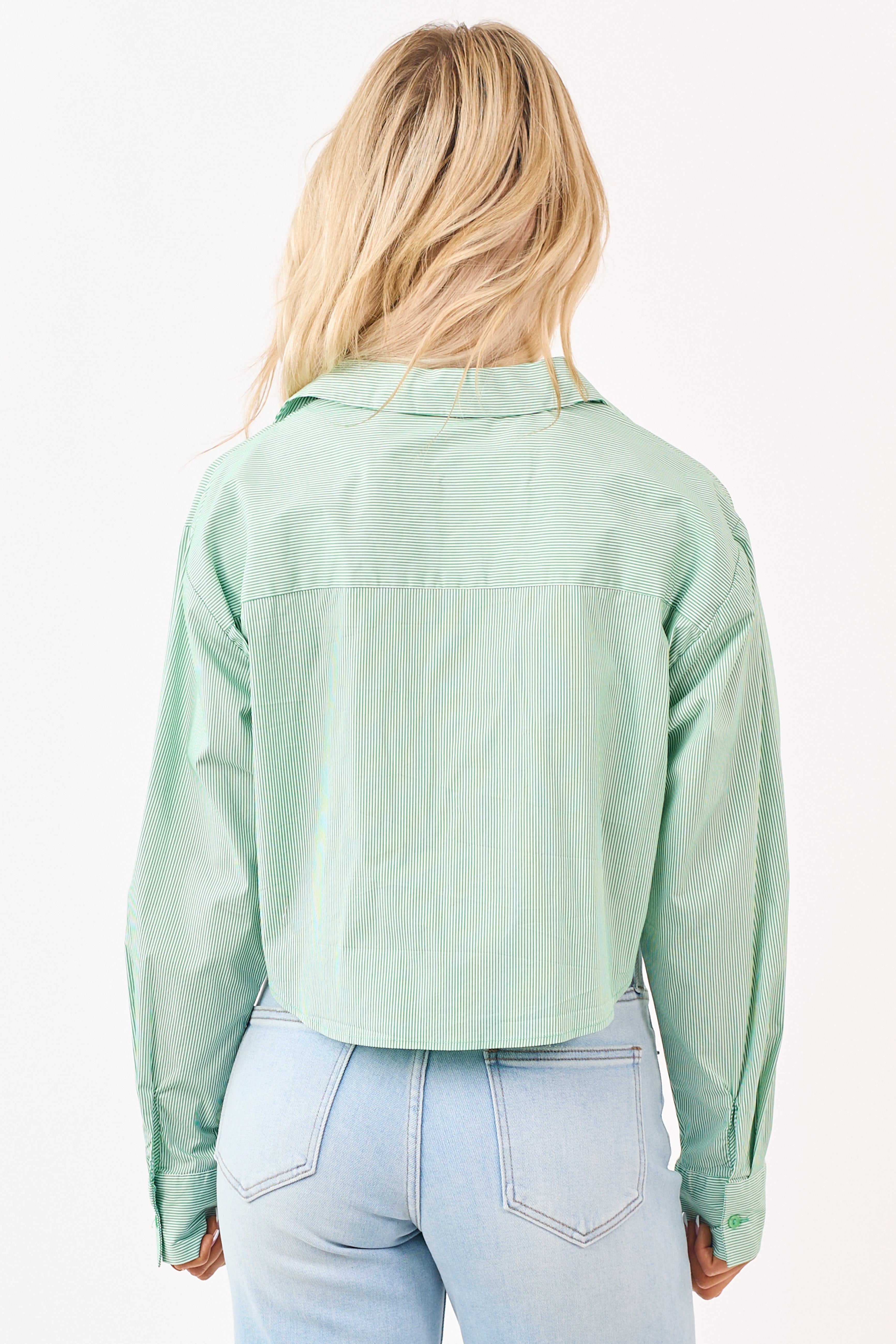 Chic Collection | Button Up Shirts for Women with Boxy Fit & Stripes | Stylish Top for Effortless Outfits 4
