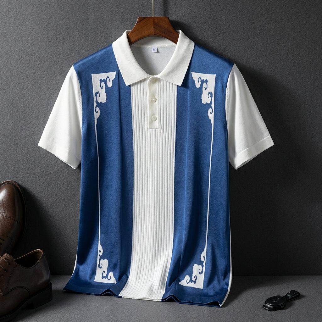 Fino Collection | Men's Polo Shirt with Breathable Ice Silk Fabric | Slim Fit for Modern Elegance 1