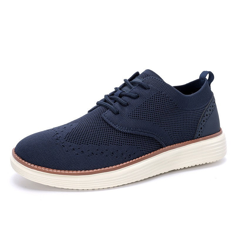 Knit Wingtip Sneakers with Cushioned Comfort Sole | Breathable Design for All-Day Wear 0