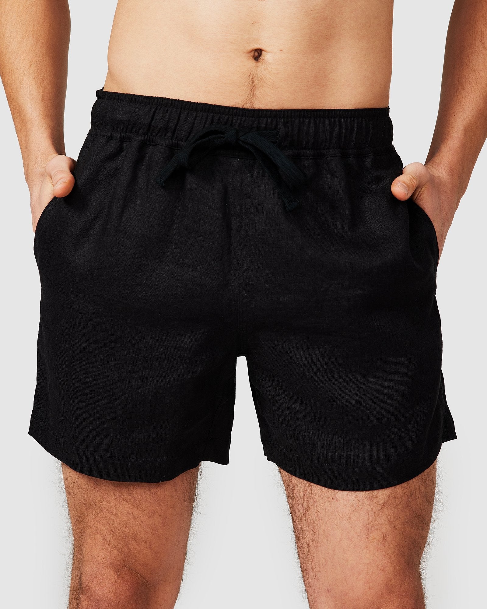 Linen Collection | Black Linen Shorts with Relaxed Fit & Side Pockets | Comfortable Summer Wear 0