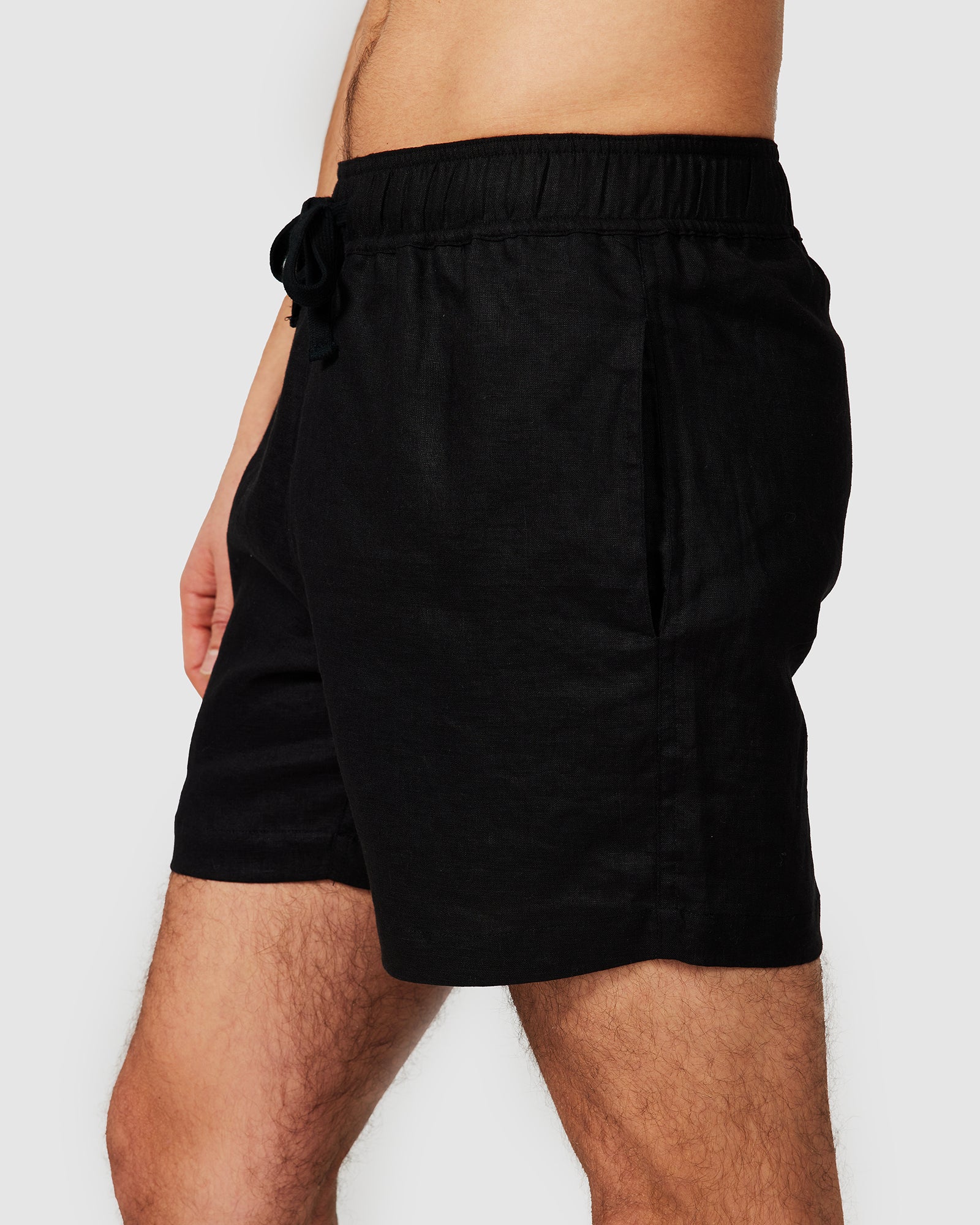 Linen Collection | Black Linen Shorts with Relaxed Fit & Side Pockets | Comfortable Summer Wear 2