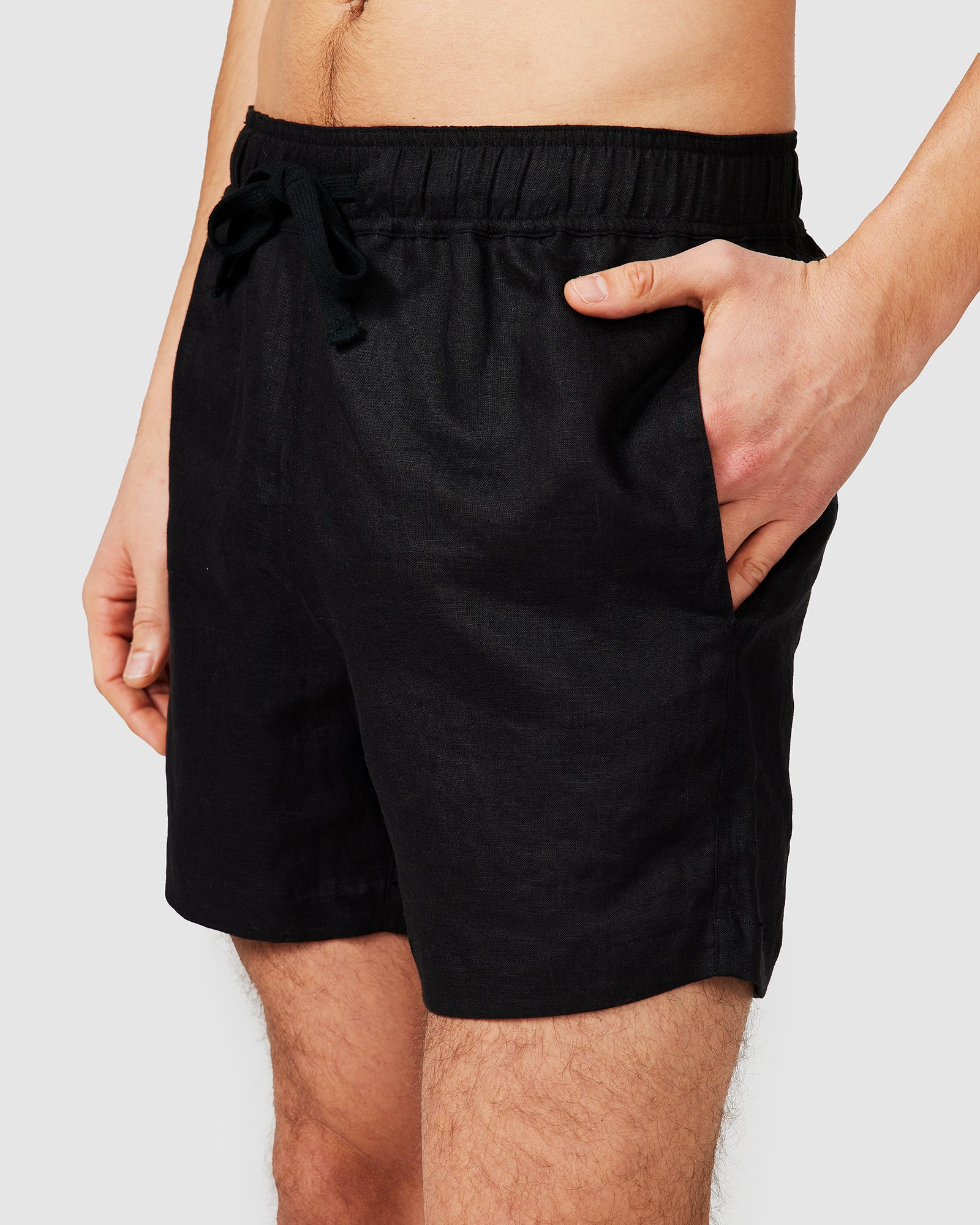 Linen Collection | Black Linen Shorts with Relaxed Fit & Side Pockets | Comfortable Summer Wear 4
