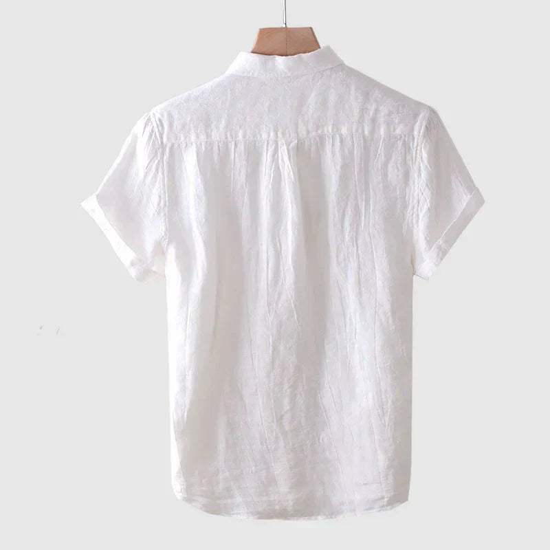 Linen Shirt Collection | Men's Short Sleeve Shirt with Crinkled Texture | Lightweight Design for Summer Comfort 2