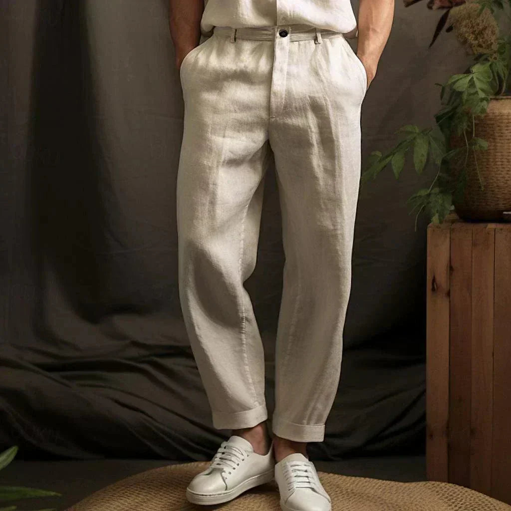 Modern Linen Trousers | Men's Linen Pants with Relaxed Fit & Superior Breathability for Effortless Comfort 2