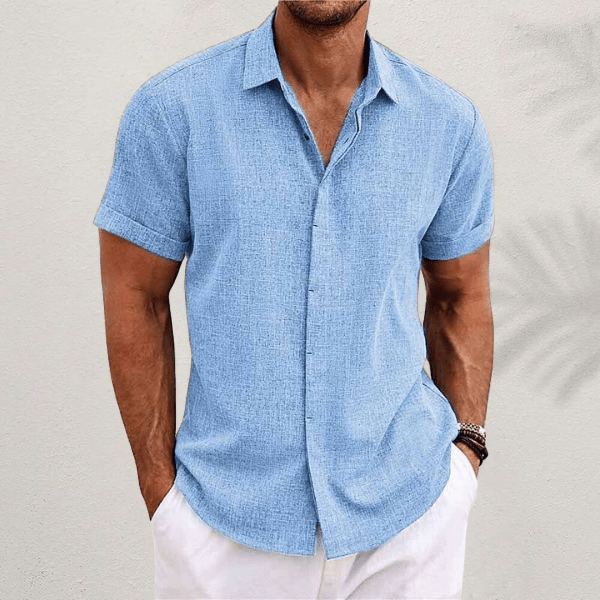 Modern Linen | Men's Dress Shirt with Breathable Fabric | Tailored Fit for Comfort and Style 0