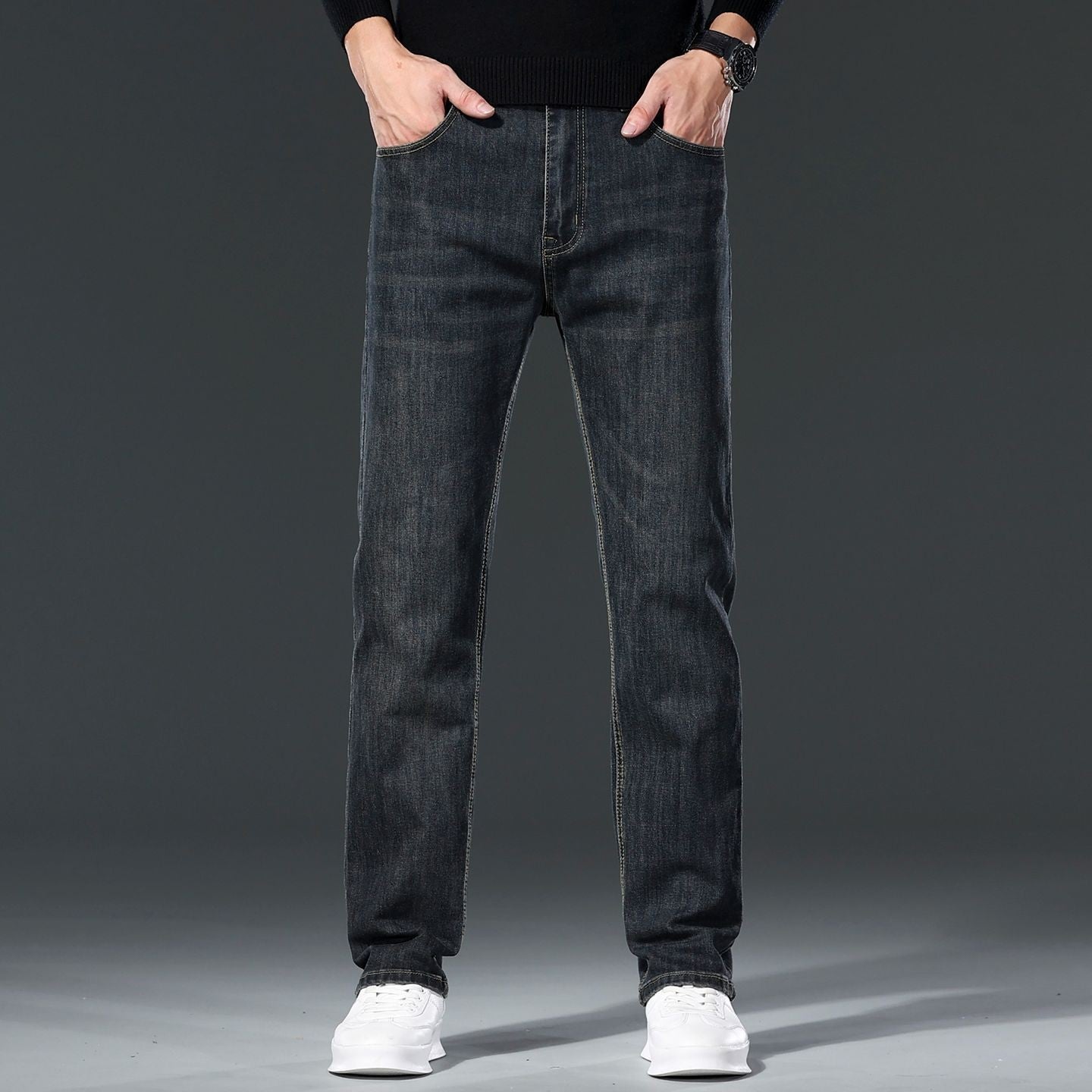 Orin Collection | Men's Jeans with Straight Leg Fit & Clean Dark Wash | Durable Midweight Denim for Comfort and Style 1