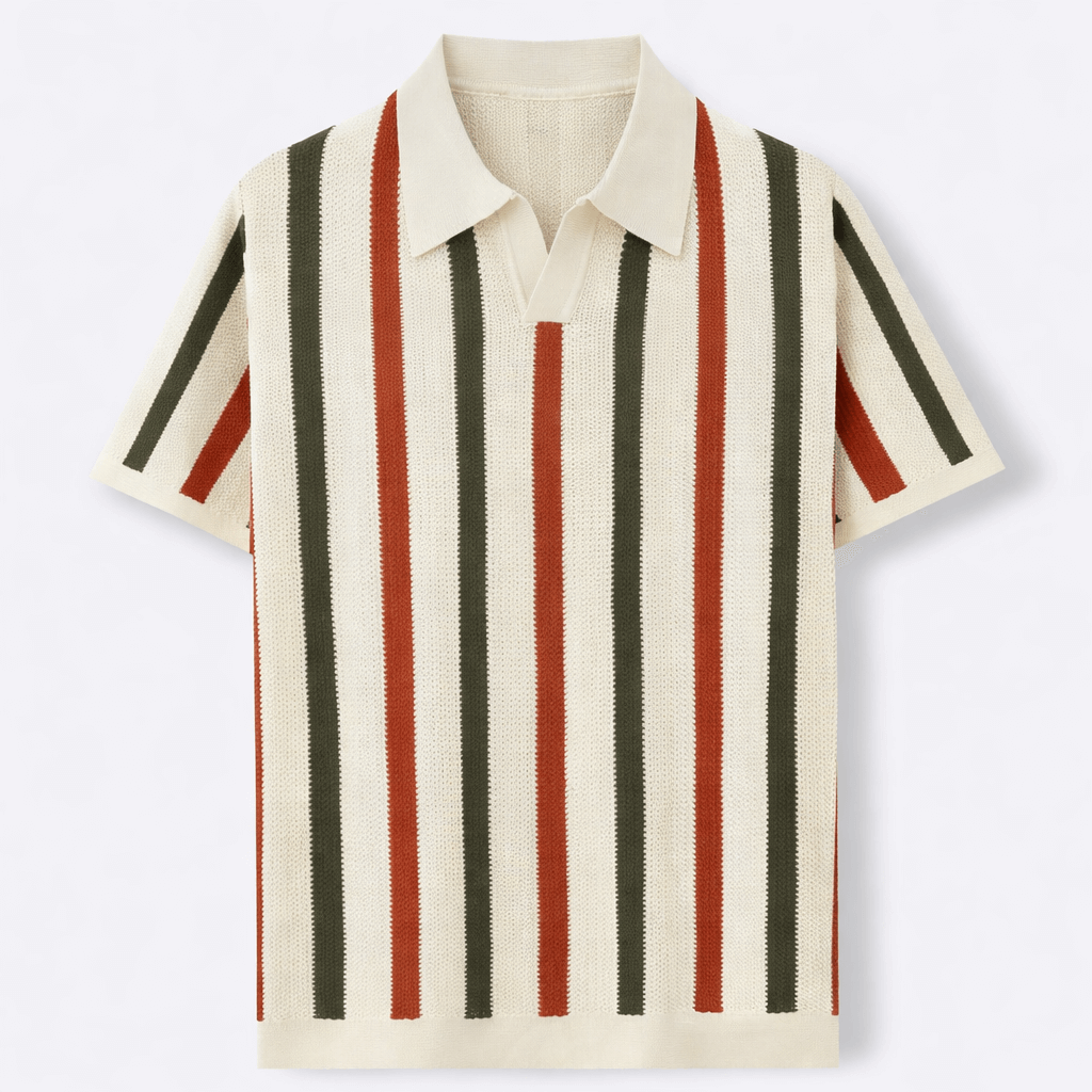 Palermo Collection | Men's Polo Shirt with Vintage Weave Fabric | Relaxed Fit for Effortless Style 0
