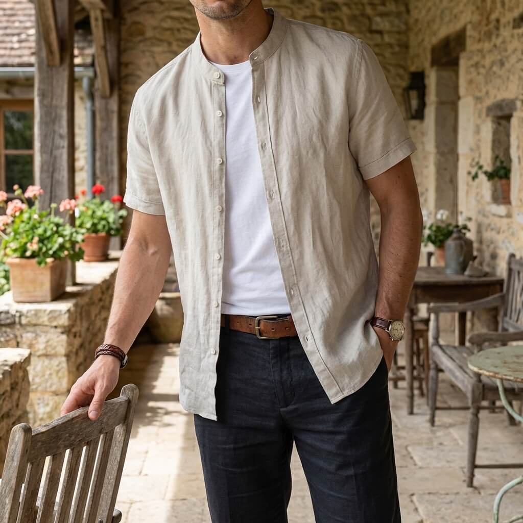Riviera Collection | Men's Shirt with Breathable Linen Fabric | Relaxed Fit for Effortless Style 1