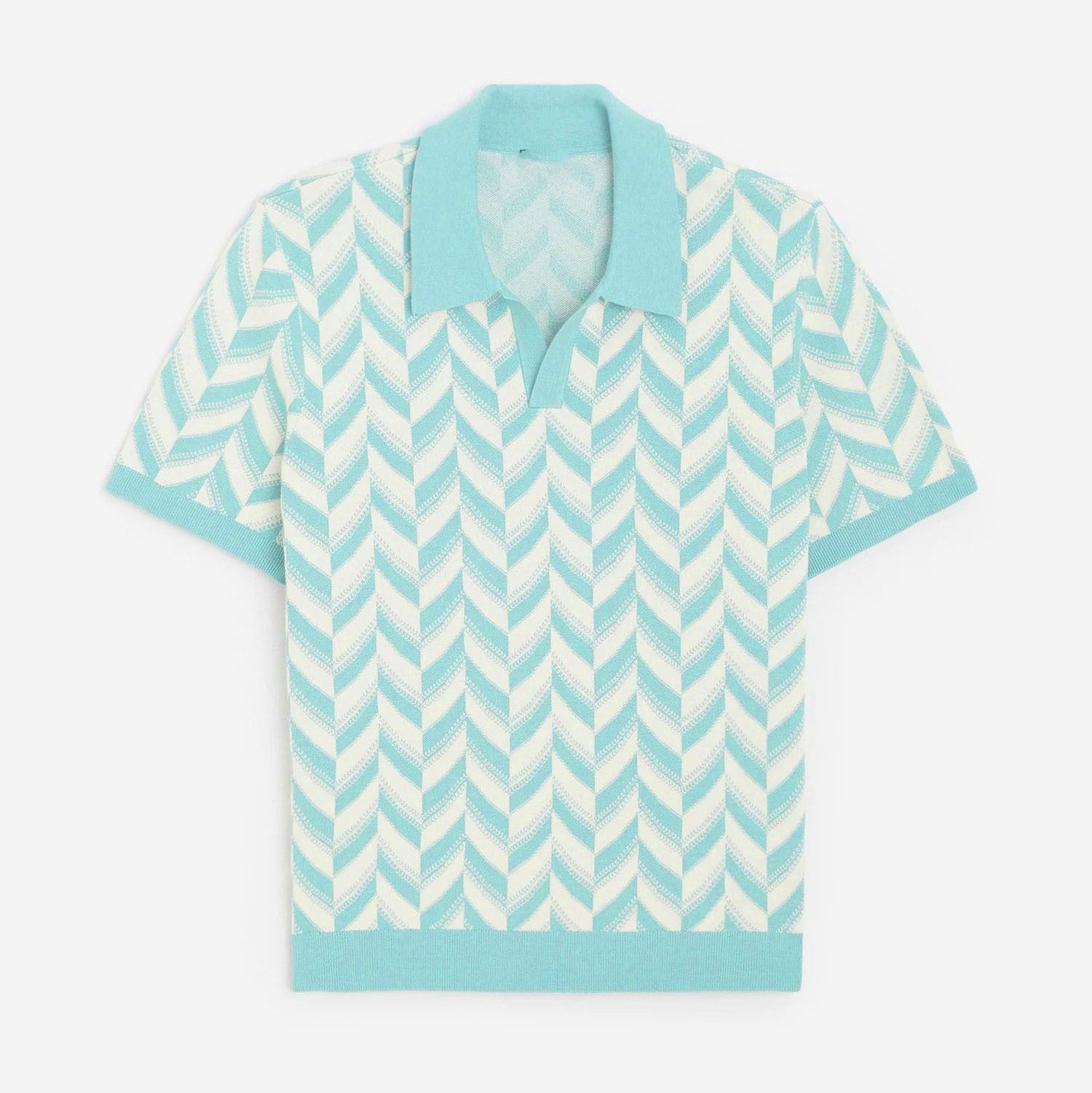 San Remo Collection | Men's Polo Shirt with Chevron Pattern | Relaxed Fit for Everyday Style 0
