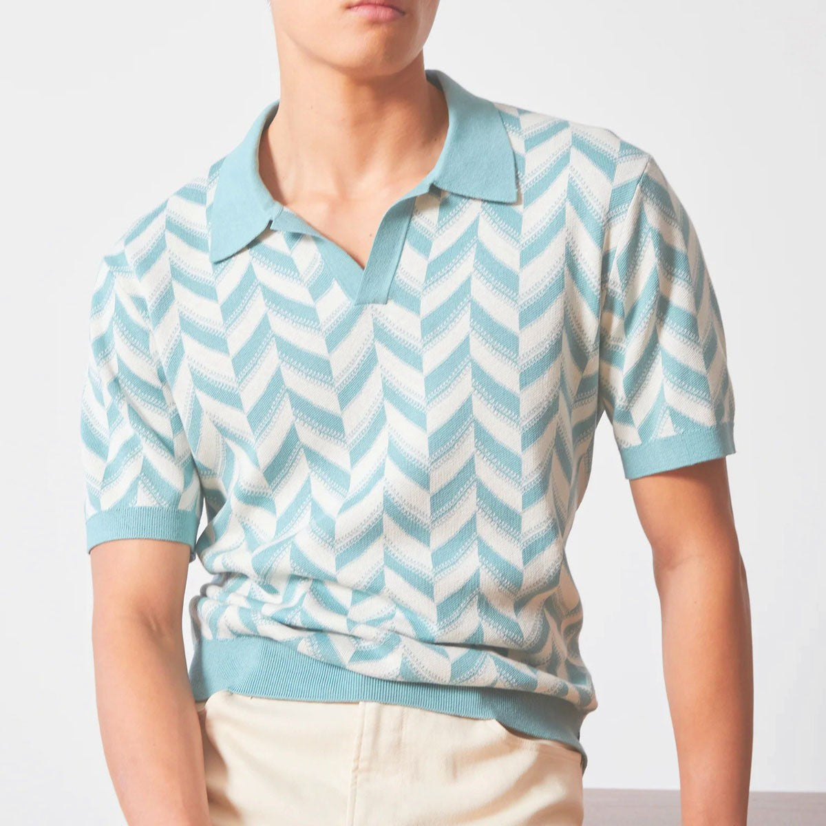 San Remo Collection | Men's Polo Shirt with Chevron Pattern | Relaxed Fit for Everyday Style 1
