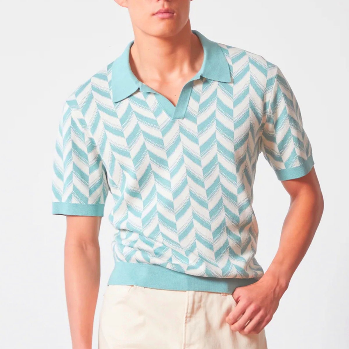 San Remo Collection | Men's Polo Shirt with Chevron Pattern | Relaxed Fit for Everyday Style 2