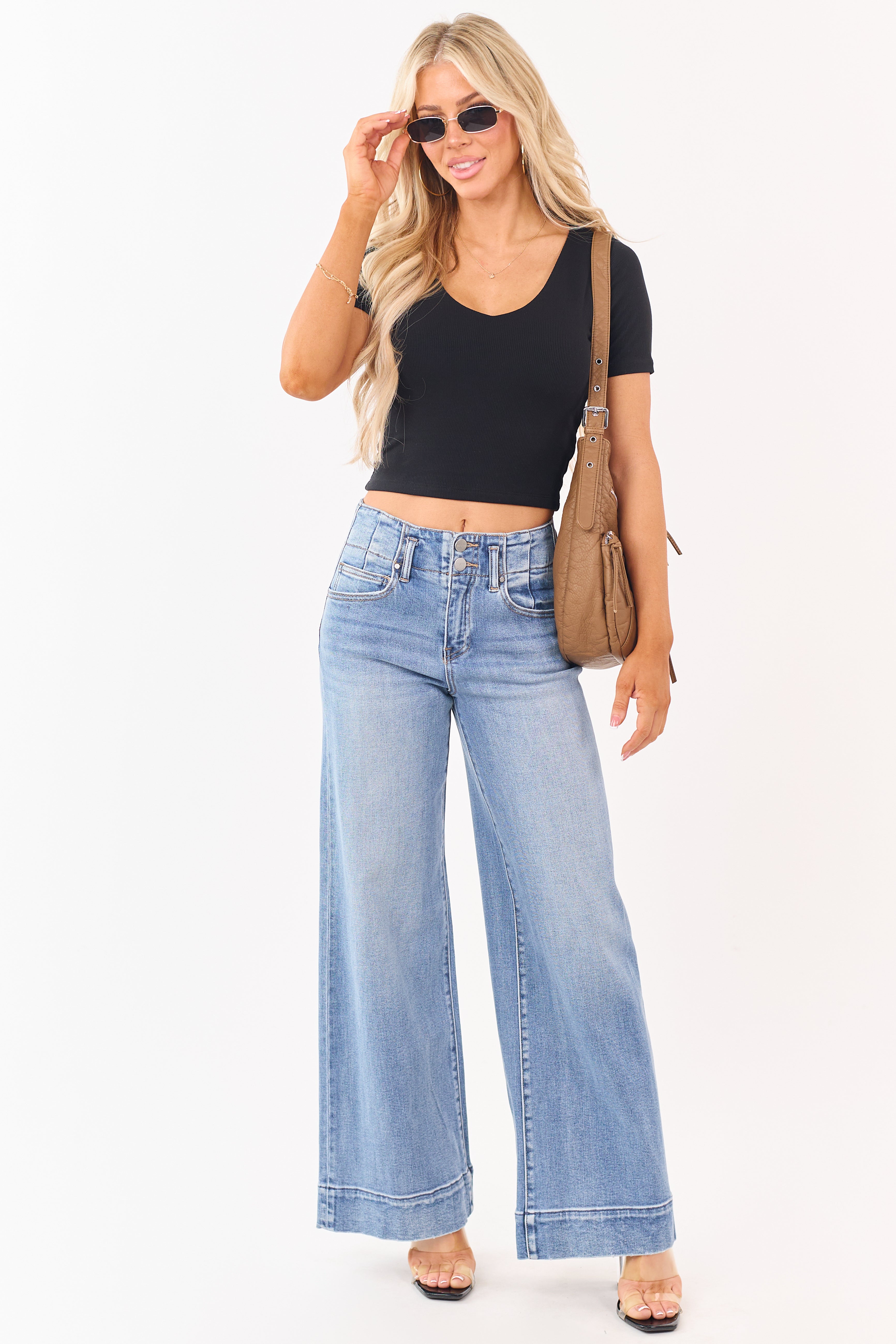 Stylish Cropped Top | Black Crop Top with Double Layer Design | Comfortable Fit for Everyday Wear 2