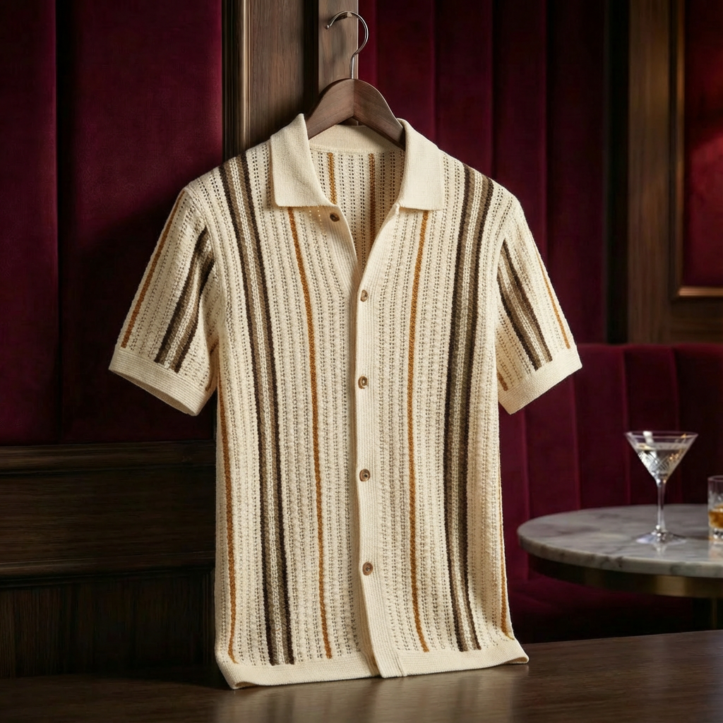 Vienna Collection | Men's Polo Shirt with Classic Collar & Striped Design | Comfortable Style for Everyday Wear 0
