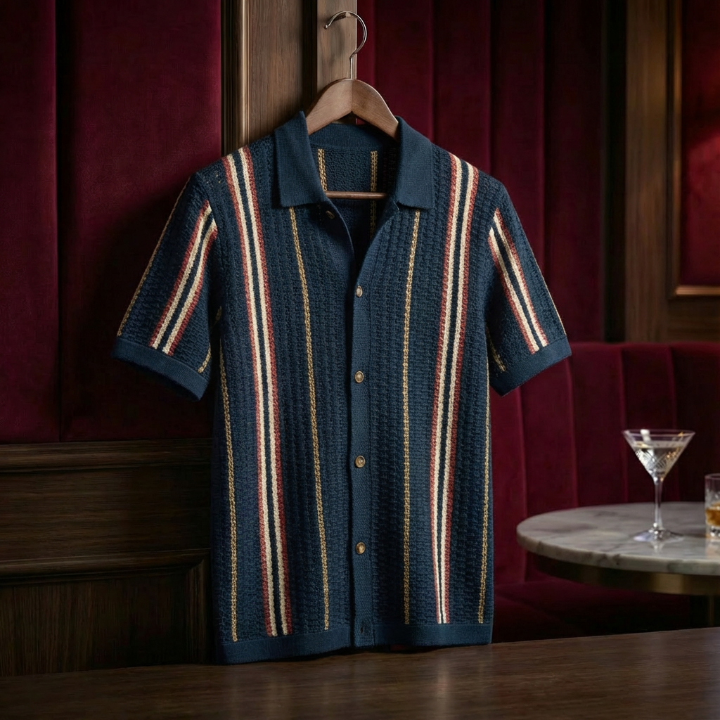 Vienna Collection | Men's Polo Shirt with Classic Collar & Striped Design | Comfortable Style for Everyday Wear 1