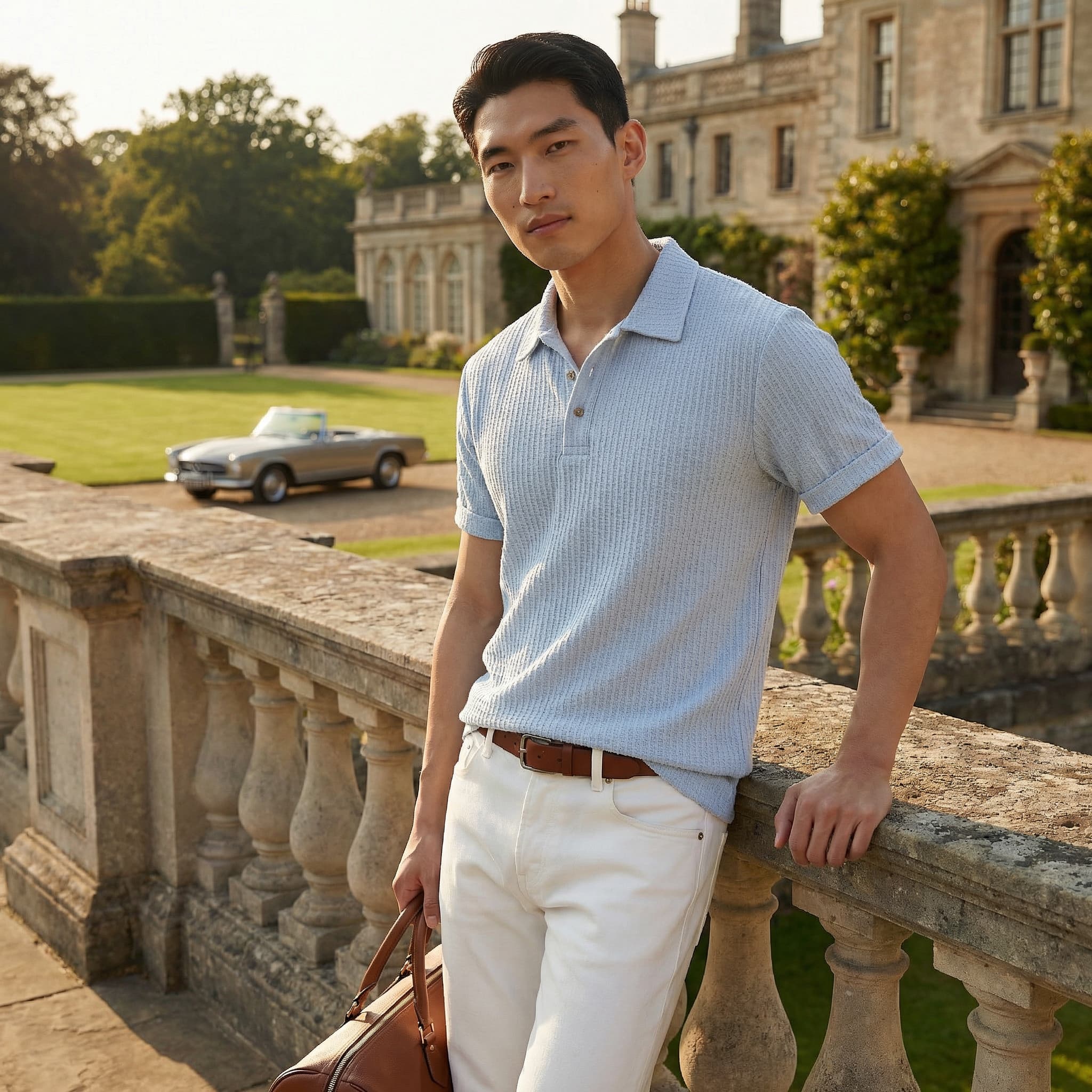 Waffle Knit Polo Shirt | Men's Polo Shirts with Breathable Fabric | Lightweight Comfort for Warm Days 2