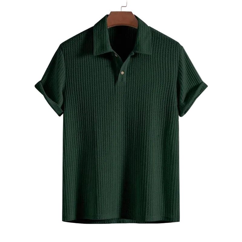 Waffle Knit Polo Shirt | Men's Polo Shirts with Breathable Fabric | Lightweight Comfort for Warm Days 4