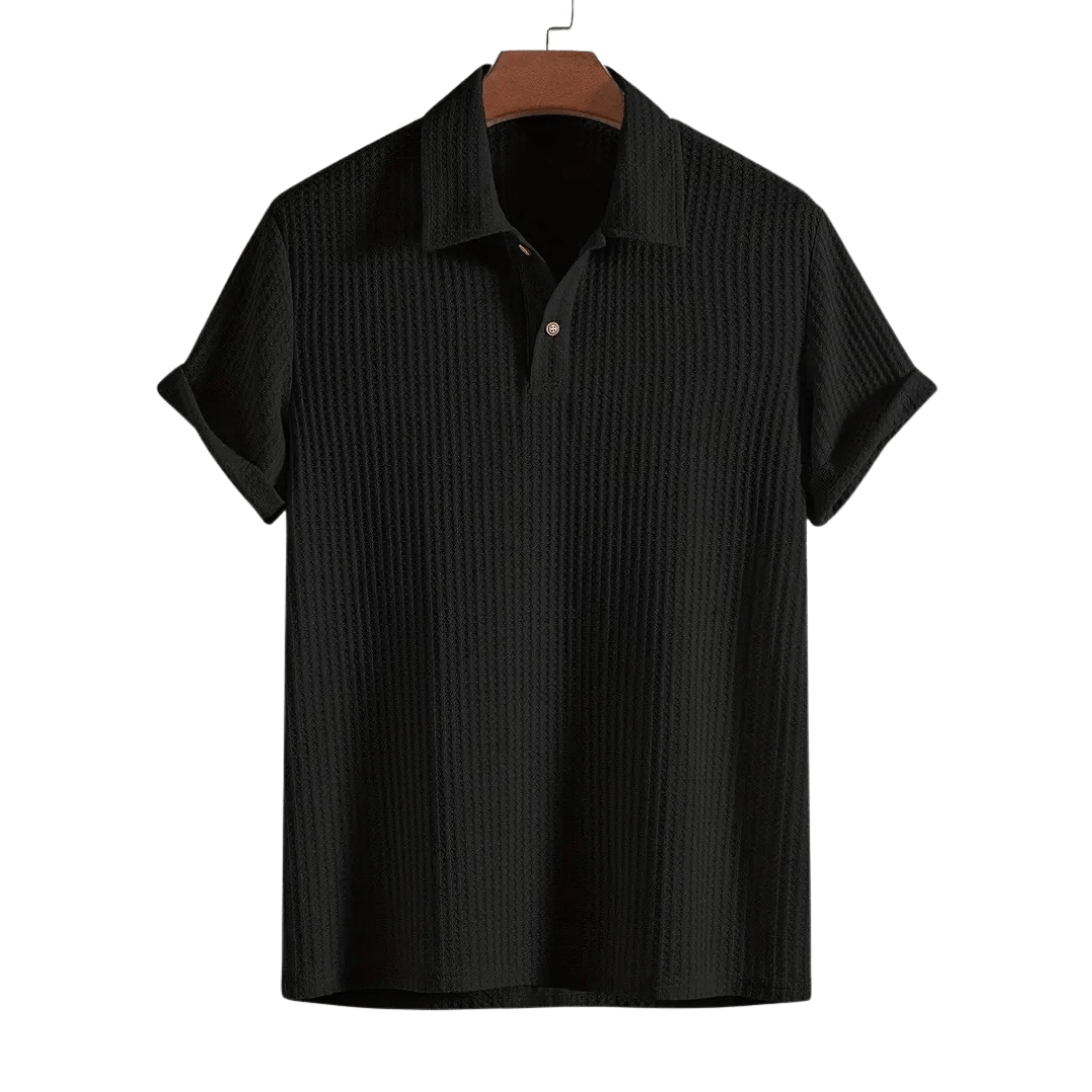 Waffle Knit Polo Shirt | Men's Polo Shirts with Breathable Fabric | Lightweight Comfort for Warm Days 5