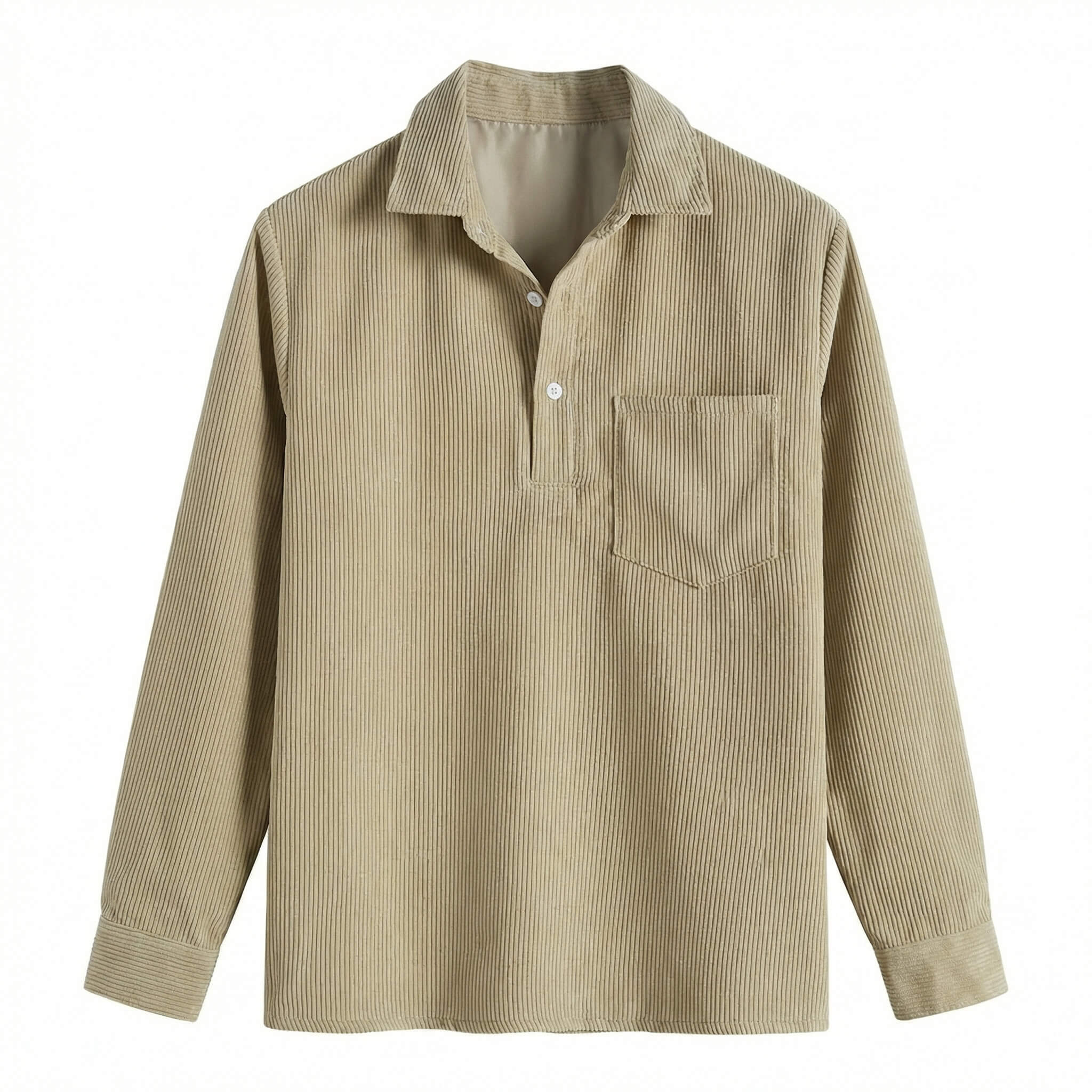 Wellington | Long Sleeve Polo Shirt with Corduroy Texture | Stylish Layering for Versatile Outfits 0