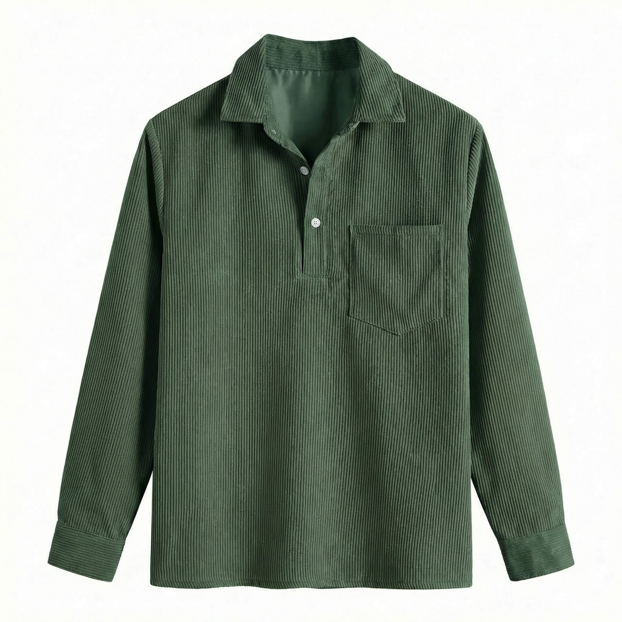 Wellington | Long Sleeve Polo Shirt with Corduroy Texture | Stylish Layering for Versatile Outfits 1