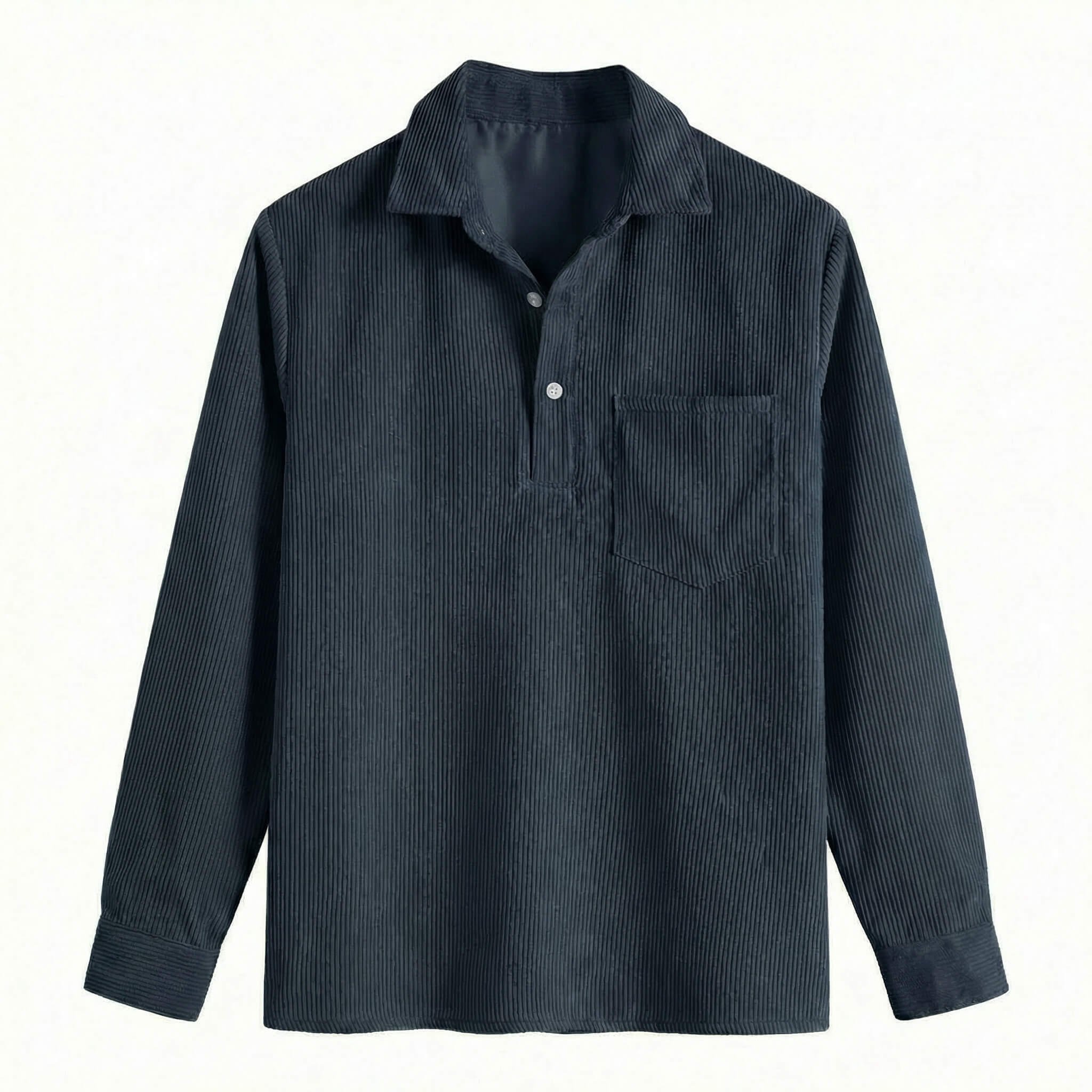 Wellington | Long Sleeve Polo Shirt with Corduroy Texture | Stylish Layering for Versatile Outfits 2