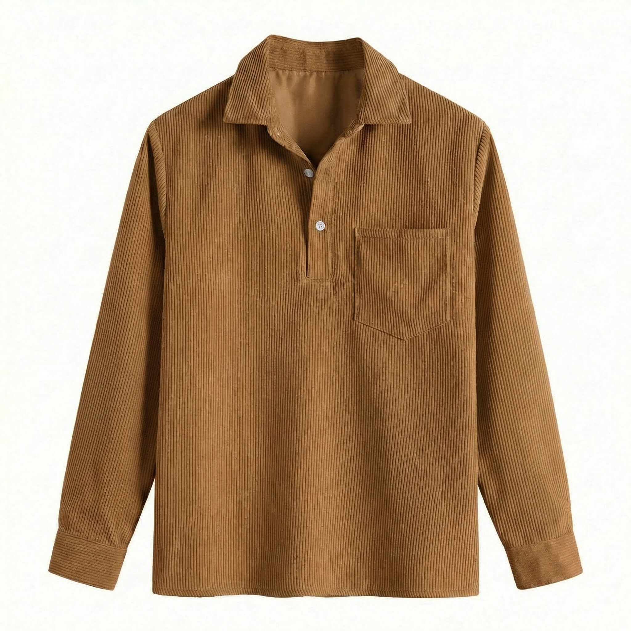Wellington | Long Sleeve Polo Shirt with Corduroy Texture | Stylish Layering for Versatile Outfits 3