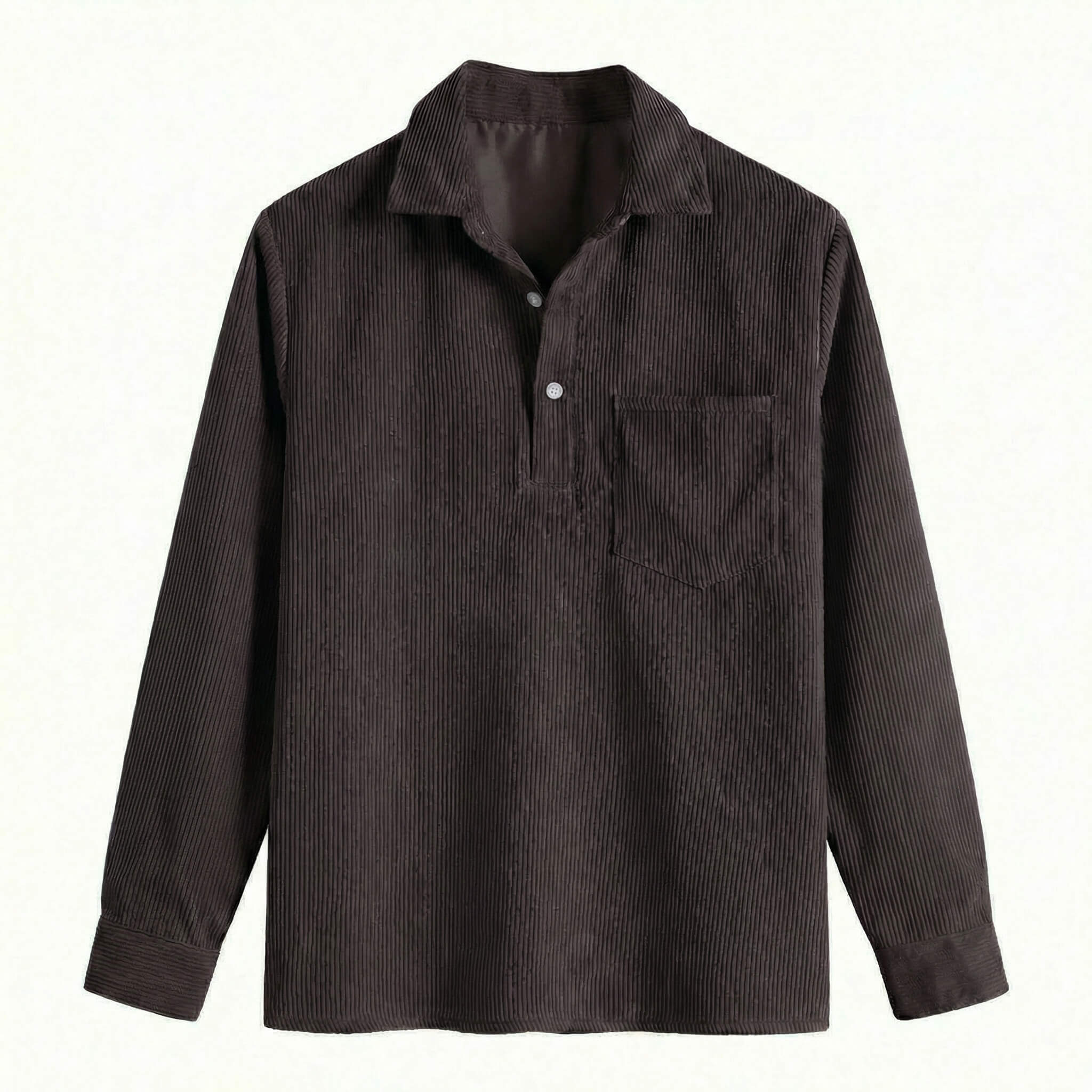Wellington | Long Sleeve Polo Shirt with Corduroy Texture | Stylish Layering for Versatile Outfits 4